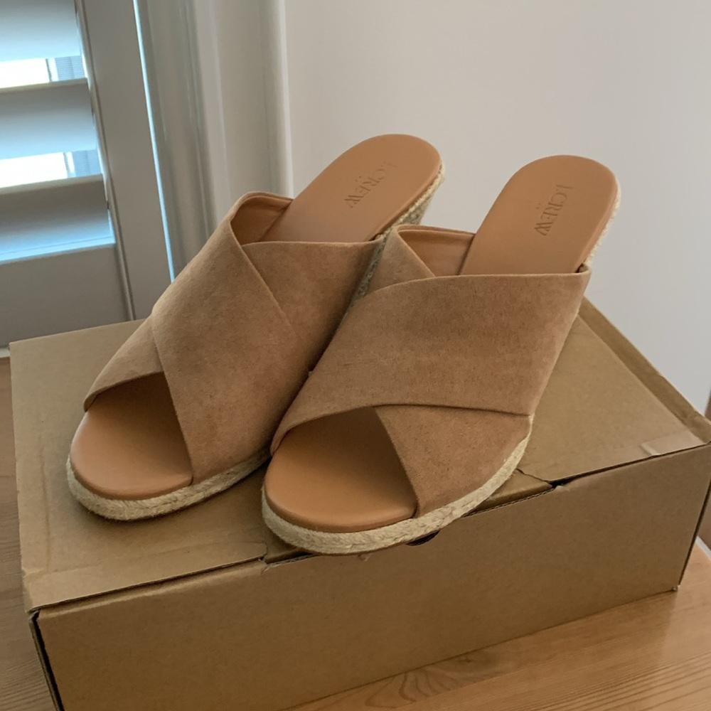 Brand New J Crew Espadrille Wedges - size 10
